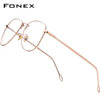 FONEX Čistega Titana Očal Okvir Ženske Letnik Big Kratkovidnost Optični Recept Očala Okvirji Moških 2020 Oversize Očala 8516