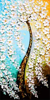 GATYZTORY 60x120cm Cvet Drevo DIY Barvanje Z Številkami Velikosti Povzetek Sodobne Wall Art Slika, Slikarstvo, Kaligrafija Za Dom