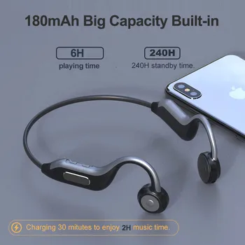 GGMM B1-S Brezžične Bluetooth Slušalke BT5.0 Prost Uho Kostne Prevodnosti Slušalke Slušalke Z Mikrofonom Za Športe Na Prostem Fitnes