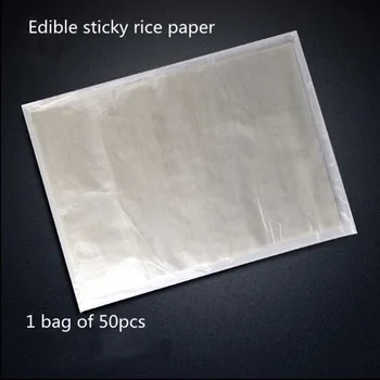 Glutinous rižev papir prenos užitni glutinous riž torta za prenos glutinous rižev papir sladkorja gourd papir za peko, 50 listov