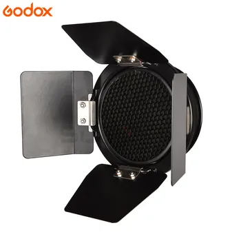 Godox BD-03 Skedenj Vrata Z Satja Mrežo in 4 Barvni filter Kompleti za Foto Studio Flash K-150 K-180 250SDI 300SDI E250