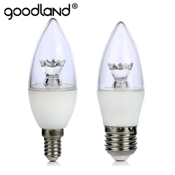 Goodland E27 LED Žarnica 5W E14 LED Žarnica 110V 220V COB Lestenec Sveče Žarnice Jasno, Kristalno LED Svetloba z Visoko Svetilnostjo C37
