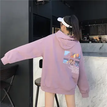 Gospe Jeseni Toplo Hoodies Zimski pulover s kapuco Ženska Pade Oblačila za Ženske Japonski Puloverju Priložnostne Plus Velikost korejski Hoodie 2019