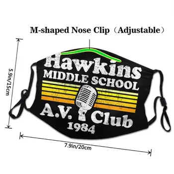 Hawkins Srednji Šoli A. V. Klub Neznancu, kar Bela mascarilla con filtro reutilizable usta masko za enkratno uporabo masko, masko stroj
