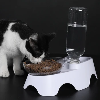 Hišne Mačke Poševna Dvojno Posodo Z Držalom Anti-Slip Mačke Jed Pet Napajalnega Voda Skledo, Kot Nalašč Za Mačke In Majhne Pse Dobave