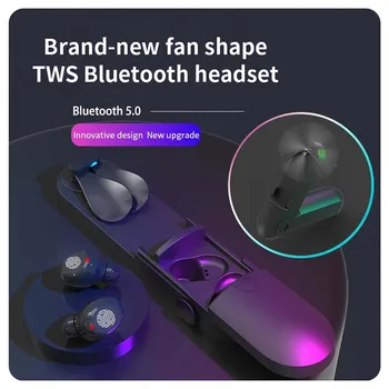 INTKOOT Bluetooth Brezžične Slušalke Original Slušalke LED F7 TWS Ventilator Z Ročnimi Fan Polnjenje Box Svetilka na Dotik Slušalke