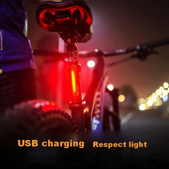 Izposoja Lahka Nepremočljiva Kolo Luč LED USB, Baterije za Varnost Back Light Jahanje Opozorilo Sedlo Kolo Zadnje Luči