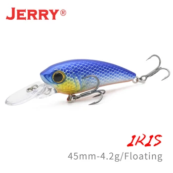 Jerry IRIS Ultralahkih Ribolov Vab Plavajoče brancin Wobblers 45mm 4.2 g Mešane Barve Trdi Vabe Postrvi Bas Ribolov Ščuka
