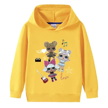 Jeseni Lol Presenečenje Hoodies za Dekleta Bombaž Kapičastih Pulover za Otroke Dolgimi Rokavi pulover s kapuco v korejskem Slogu, otroška Oblačila