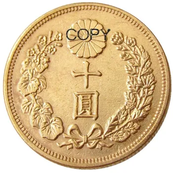 JP(17) Japonska 10 Jen pozlačeno Azijskih Meiji 40 Leto pozlačeni Kopija Kovanca