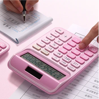 Kalkulator trobenta mini majhen računalnik dekle srčkan roza študent comtable prenosni Študent kalkulator pisarniški material sončne