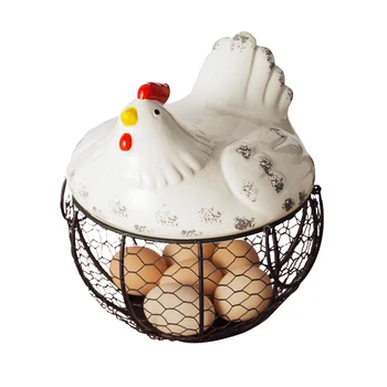Keramični železa jajce, sadje manjše izdelke za shranjevanje manjše izdelke v košarico škatla za shranjevanje kuhinjske keramike piščanec dekoracijo MJ827
