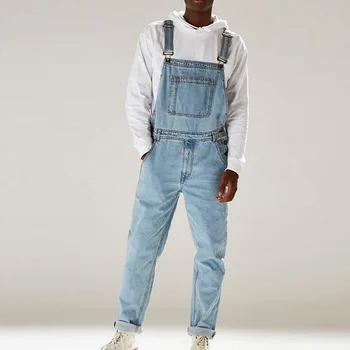 Kombinezon Za Človeka 2021 Jeseni Mode Denim Moški Suspender Hlače Moške Jeans Jumpsuits High Street Stiski Plus Velikost S-3XL