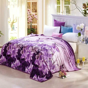 Koralni Flis odejo na postelji, doma odraslih Kariran Cvet lepo odejo kavč potovanja odejo vijolično prenosni