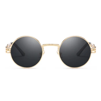 Kovinski Krog Steampunk sončna Očala Moški Ženske Modni Očala blagovne Znamke Oblikovalec Retro Okvir Vintage sončna Očala Visoke Kakovosti UV400