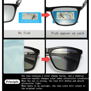 Kvadratni Photochromic Objektiv Polarizirana Men ' s Day&Night Vision Vožnjo sončna Očala, Anti-Glare Moški Voznik Pilotni sončna Očala S388