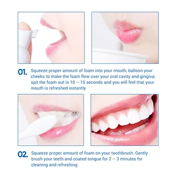 LANBENA Beljenje Zob Mousse zobna krema Zobne Ustno Higieno Odstranjevanje Madežev Plaketo Zob Čiščenje Zobnega Bela Orodje Nova Različica