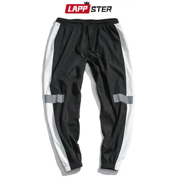 LAPPSTER Moških Ulične Reflektivni Joggers Hlače 2020 Človek korejski Moda Hip Hop Sweatpants Nekaj Strani Progastih Hlač 5XL