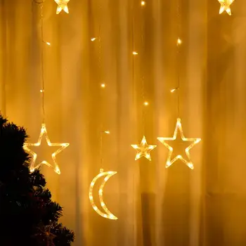 LED Niz Luči Pentagram Star Zavesa Svetlobe Pravljično Poroko, Rojstni dan, Božič, Razsvetljava Okrasni Svetlobe 220V IP44