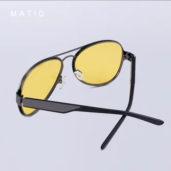 Letalski sončna Očala Rumena Anti-glare Nočna Vožnja Luksuzne blagovne Znamke Polarizirana Moških Retro sončna Očala Moški Črnega Okvirja UV400 MATIC