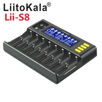 LiitoKala Lii-S8 18650 26650 21700 9V LCD Polnilec + 18650 3400mAh NCR18650B + 18650 3000mah HG2