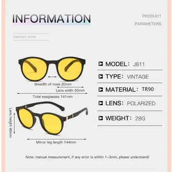 LongKeeper TR90 Polarizirana sončna Očala Moški Ženske Krog Prilagodljiv Nočno Vizijo Očala Proti bleščanju Rumena Leča Šport oculos masculino