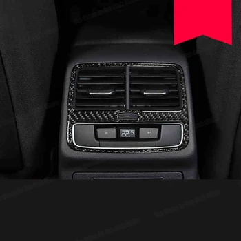 Lsrtw2017 Ogljikovih Vlaken Avto Zadaj Armrest Vent Okvir Vtičnice Trim za Audi A4 A5 B9 2017 2018 2019 2020 Dodatki Avto Styling