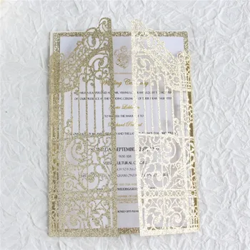 Luksuzni poroko napoved bleščice zlate kartice poroka okraski osebno design