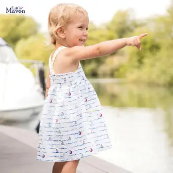 Malo maven 2020 novo poletje dojencek dekliška oblačila blagovne znamke slip obleko otroci bombaž jadrnico natisniti moda sundresses S0706