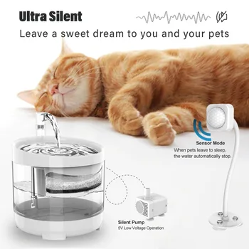 Mačka Vodnjak Mini Infrardeči Senzor Samodejno Najboljši Najbolj Tiho Vodnjak Filtri Za Hišne Živali Pes Pitne Skledo Samodejni Podajalnik