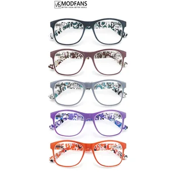 MODFANS Krog Prevelik Obravnavi Očala Za Ženske Bralci Coloful Desigh Tiskanja Okvir Presbyopia Očala Dioptrije Z Torbica