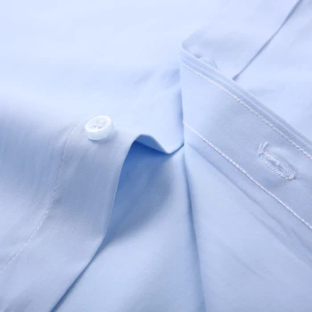 Moška Classic Long-Sleeve Solid/prugasta Osnovne Obleko Srajce En Obliž Žep Standard-fit 40% Bombaž Delo Urada Uradna Majica
