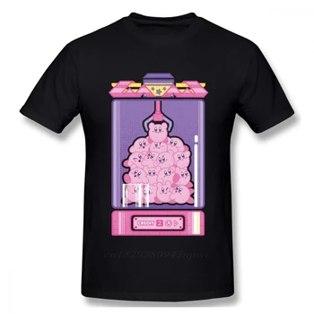 Moške Kakovosti Kirby Arkadna Pralni T Shirt Grafika, Tiskanje Kratek Rokav, Okrogel Ovratnik Plus Velikost Srčkan Risanka T-shirt
