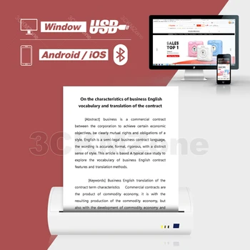 Najnovejši Design A4 Tiskalnik USB Mini Prenosni Bluetooth Brezžični Tiskalnik, ki Podpira PDF Dokumentov, Fotografij s sistemom Android, iOS Mobilne Tiskanja
