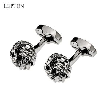 Najnovejši Kovinski Vozel zapestne gumbe za Mens Lepton Novosti Design Vozlov manšetni Moških Poslovnih francoski Rokavi Manšete Cufflink gemelos