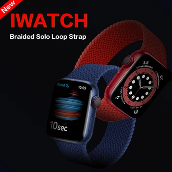 Najnovejši Pleteni Solo Zanke watch band Za Apple ura 1 2 34 5 6 iwatch 38 mm 42mm 40 mm 44 Solicone watchbands trak