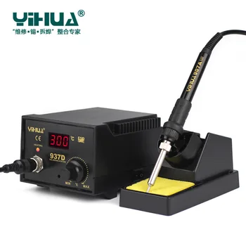 Najnovejši YIHUA 220V/110V EU/ZDA 50 W Nadzor Temperature ESD Digitalna Spajkalna Postaja / Predelati Postaje YIHUA 937D z orodji,