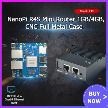 NanoPi R4S 1GB/4GB Dvojno Gbps Ethernet Vhodi Podporo OpenWrt LEDE Sistem V2ray SSR Linux Rockchip RK3399