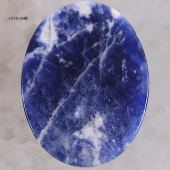 Naravni Kamen Kroglice Modre Sodalite Ovalne Chrysoprase CAB 30x40mm Poldragi Kamni Prilegajo Ročno izdelan Nakit za Ženske, Moške 1PC K1694
