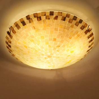 Naravni lupini stropne luči Tiffany mediteranskem slogu keramiko noč svetlobe led svetilka talna bar domačo razsvetljavo 90-260V E27 žarnica