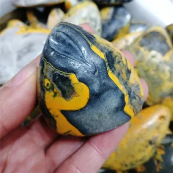 Naravni Pisane Jajca Yellow Stone Palm Kamen Gemstone Nezakonitih Gladko Polirana Prodnate Reiki Zdravljenje Čakre Kamen Doma Dekor