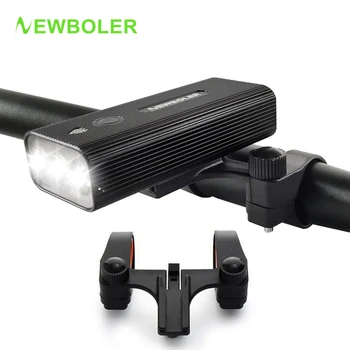 NEWBOLER 3 LED Kolesarske Luči komplet L2 USB Polnilne 5200mAh Sprednje Kolo Svetlobe Imetnik Gori Svetilka Nepremočljiva Kolo Žarometov