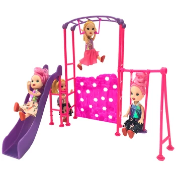 NK En Niz Lutka Pribor Park Slide swing Igrače, Zabaviščne Naprave Za Barbie 1/6 Doll Vrtec dekle igrati hiša DZ