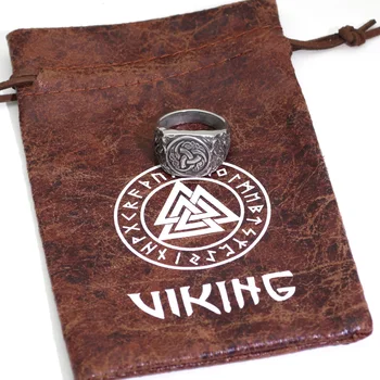 Nordijska viking vozel zmaj iz nerjavečega jekla amulet Skandinavskih obroč z viking darilne vrečke