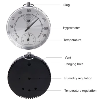 Notranja Zunanja Analogni Termometer, Higrometer Temperatura Vlažnost Meter HT9100