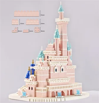 Nove Kreativne Domišljije Arhitekture Princess Pink Super Luksuzni Grad Model Puzzle Sestavljeni Gradnik Igrača Darilo Za Rojstni Dan