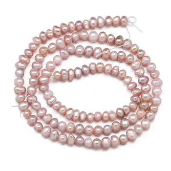 Novo AA naravnih sladkovodnih pearl bela in roza nezakonitih biserne kroglice se uporabljajo za nakit, izdelava DIY zapestnico, ogrlico, Velikost 3-4 mm