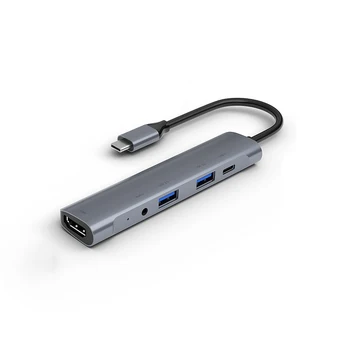 Novo Vrsto-C HDMI Hub 60 W PD 5 v 1, USB 2.0 3.0 USB Audio-C Prenosni za Domačo Pisarno CLA88