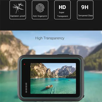 Objektiv kamere Zaslon Patron Jasno Kaljeno Filmski Set za GoPro Hero 9 Črna Kamera dodatna Oprema