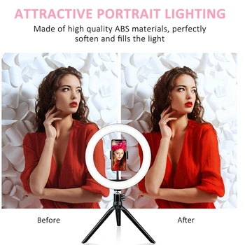 Obroč Lučka Za Zvonjenje Svetlobe Z Nastavek Za Stojalo Foto Led Selfie Bluetooth Remote Youtube Video V Živo Osvetlitev Z Bliskavico